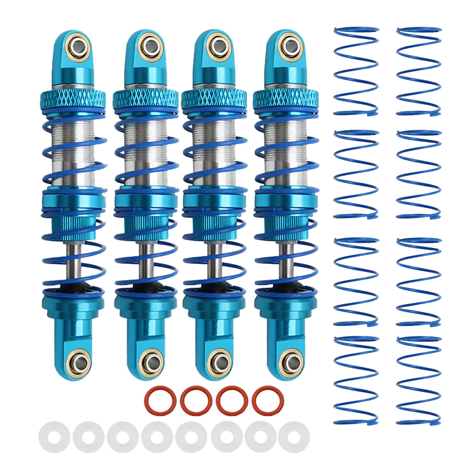 RXZIXYL 4-Pack Front Rear RC Shock Absorber 70mm 80mm 90mm 100mm 110mm 120mm Adjustable Assembled Spring Damper Axial SCX10 Oil Damper for 1/10 RC Crawler Car AXI03007 RBX10 D90 TRX4…