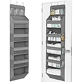 LILEKA Over The Door Organizer Hanging with 5 Large & 6 Side Pockets 5 Tier Behind Door Storage 50 lbs for Closet, Nursery, Bathroom Door Organizer, 1 Pack, Grey