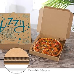 15 Pcs Pizza Boxes, 7.3 x 7.3 x 1.6" Kraft