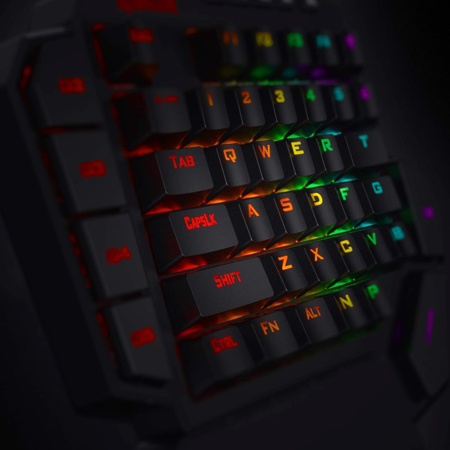 Redragon K585 DITI One-Handed RGB Mechanical Gaming Keyboard, Brown Switches, Type-C Professional Gaming Keypad with 7 Onboard Macro Keys, Detachable Wrist Rest, 42 Keys: Computers & Accessories