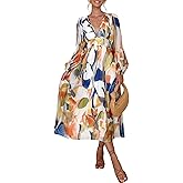 Maxigerui Women's Long Sleeve Floral Maxi Dress 2026 Spring Summer Wedding Guest Dress