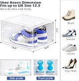 TidyTrove Shoe Storage Box 9 Pcs Clear Stackable Magnetic Door Organizer White view 2