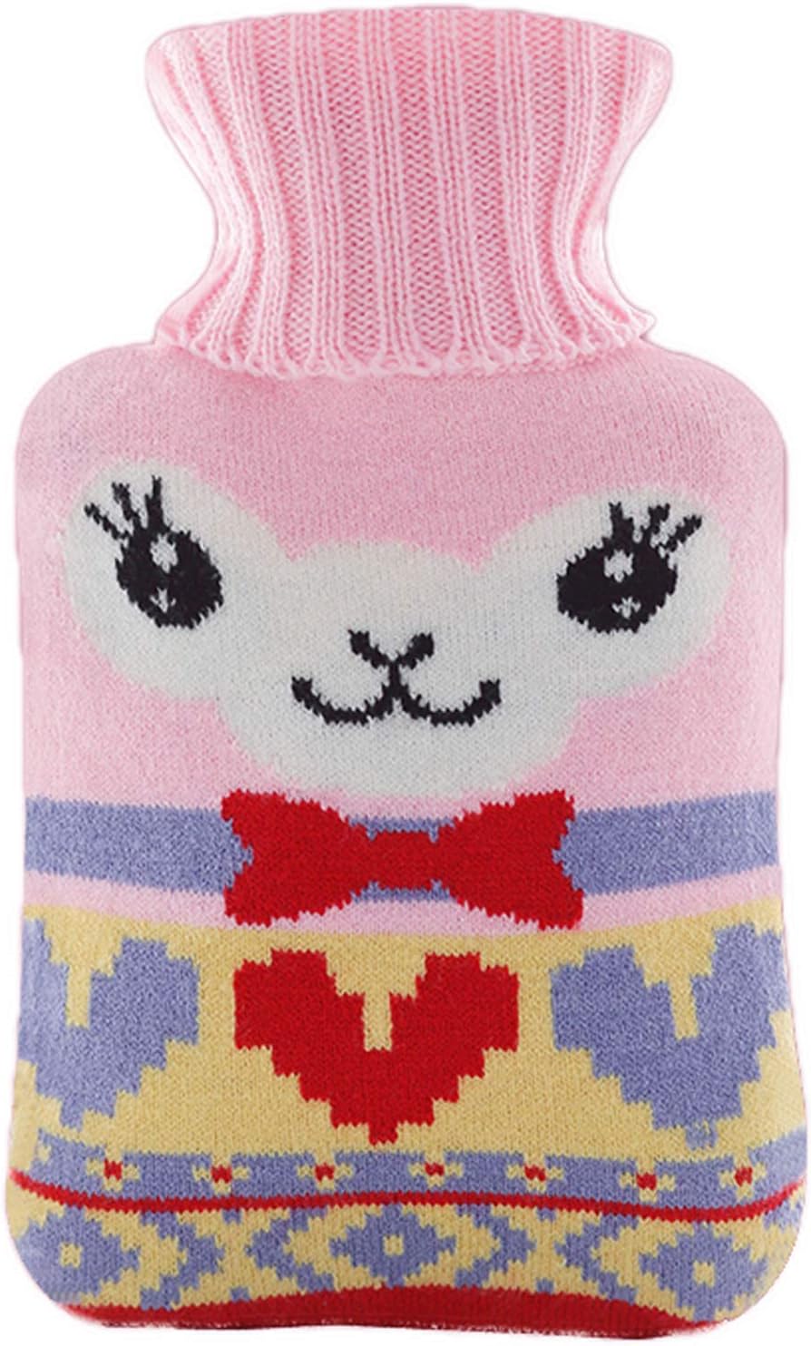 Warm Simple Classic Rubber Cold hot Water Bottle 1 Liter with Cute Knit Cover#16