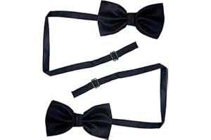 2 PCS Men's Special Bow Ties with Adjustable Bows, Suitable for Business Meetings and Wedding Parties, Black