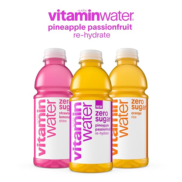 VITAMINWATER ZERO SUGAR PINEAPPLE PASSIONFRUIT RE-HYDRATE NUTRIENT ENHANCED WATER BEV. 20 OZ. 12 PACK