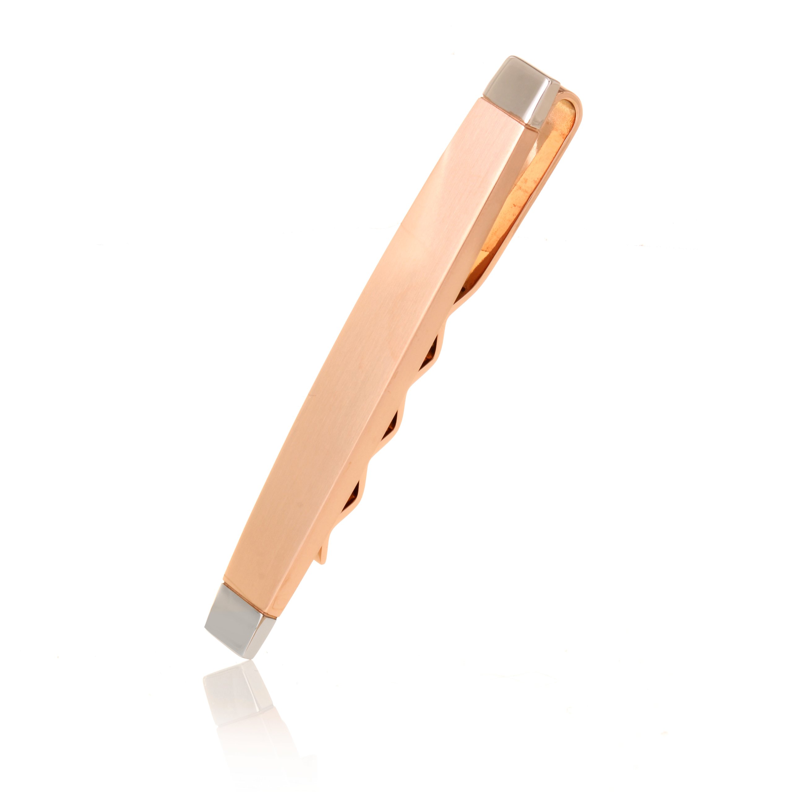 Karisma 316L, stainless steel tie pin / clip, rosé-gold coated, TG150-002-W