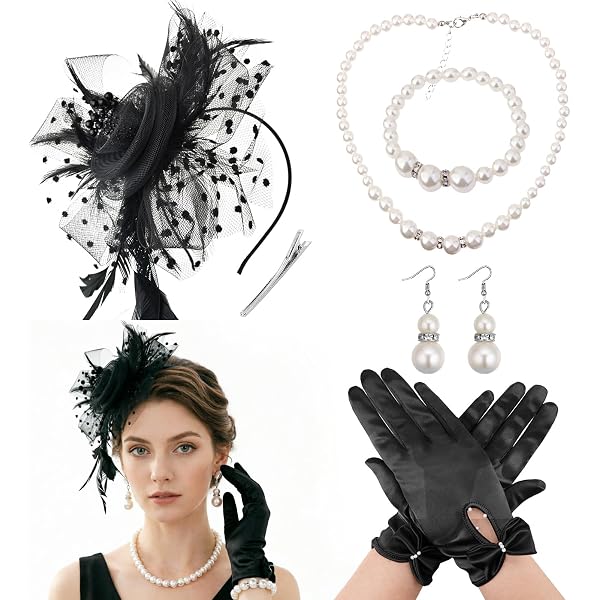 Harimea 20s 50s Fascinators Hats a Headband and a Clip  display picture 2