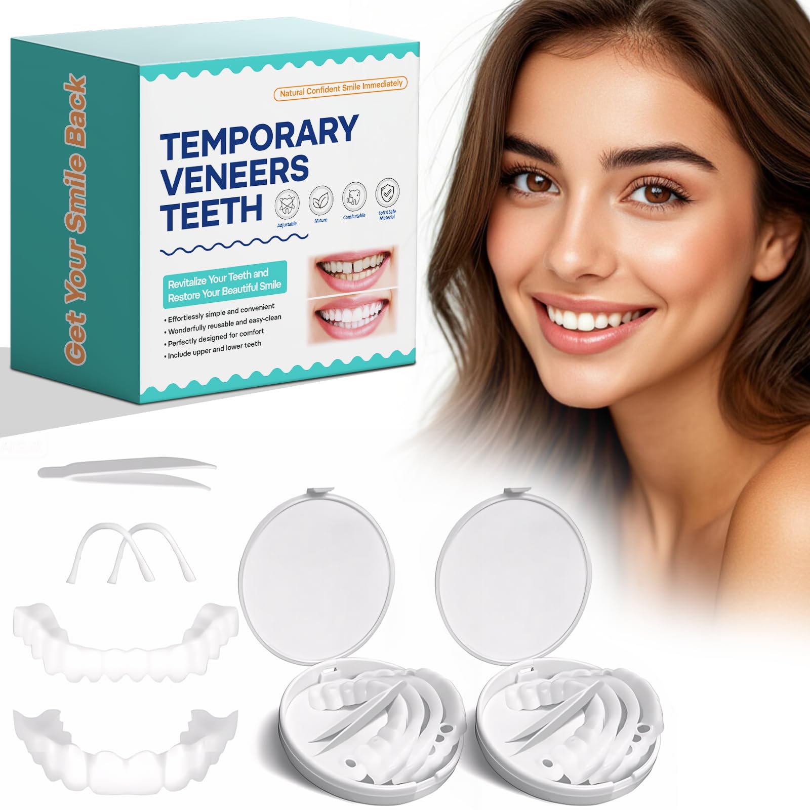 Photo 1 of Veneers Teeth for Women and Men, Tooth Replacement Kit, Nature and Comfortable