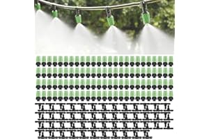 MSDADA 100pcs Micro Spray Adjustable Flow Irrigation Drippers, Garden Adjustable Sprinkler drip Irrigation Mister Heads with 