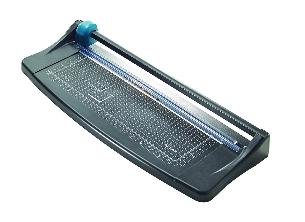 Avery Lightweight A3 Paper Trimmer, Photo and Paper Cutter, 5-Sheet Capacity, Self-Sharpening Blade, Black & Teal (TR003)