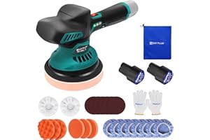 Cordless Car Buffer Polisher, Electric Polishing Machines Car Buffers and Polishers Kit,6 Variable Speed ,2*12V 2.0Ah Batteri