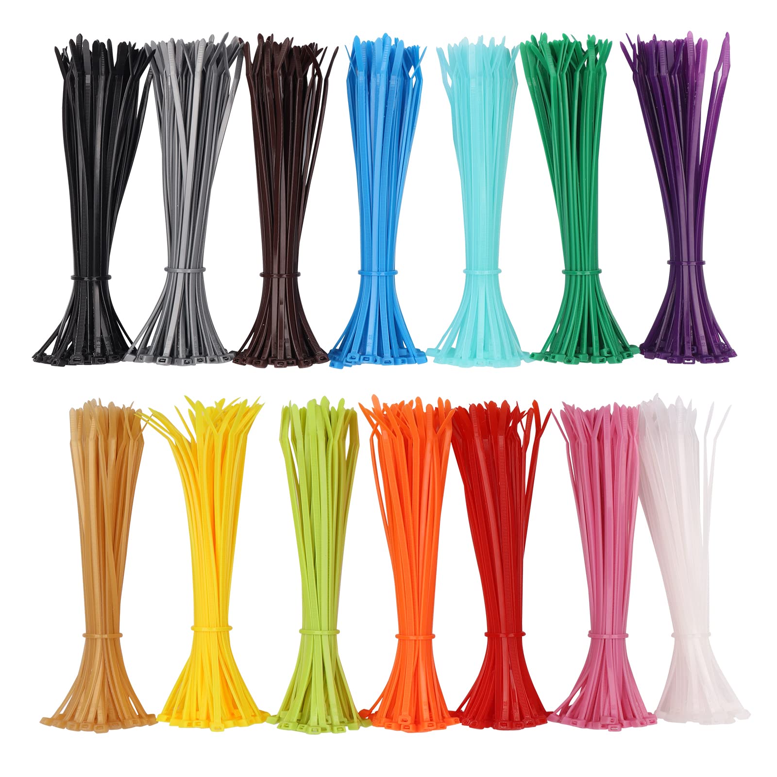 700Pcs Coloured Cable Ties, 2.5mmx100mm Zip Ties, 4" Small Nylon Zip Ties, Self-Locking Cable Ties, Heavy Duty Tie Wraps for Home, Office, Garden, Garage, Workshop, 14 Different Colour