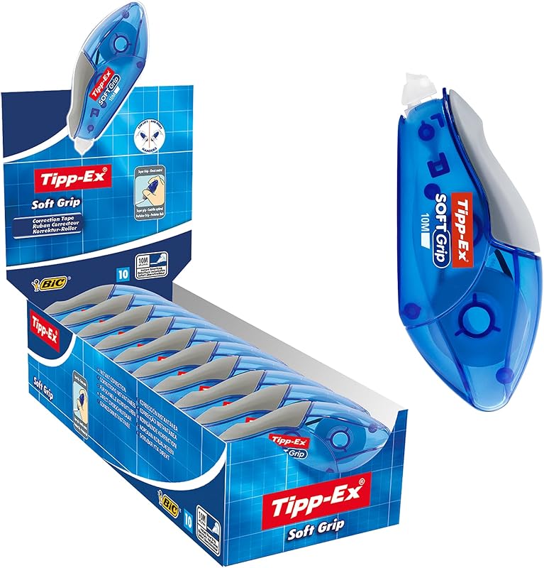 Soft Grip - Corretor Líquido do tipo Caneta Azul, Pack de 10 Unidades
