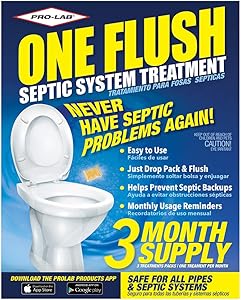 Septic Tank Treatment - 3 Month Supply Of Septic Treatment- Dissolvable Septic Tank Treatment Packets - Use Septic Treatment Enzymes Packets Monthly To Prevent Expensive Septic Tank Backups