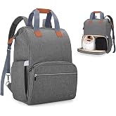 Teamoy Breast Pump Backpack Compatible with Spectra S1,S2, Medela, Gray | Diaper Backpack Breast Pump Tote Bag with Laptop Sleeve for Working Moms