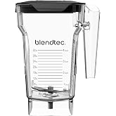 Blendtec 75oz FourSide Jar, 32oz Blending Capacity, Clear | Four-Sided Replacement Blender Jar with Blunt Blade Technology; Compatible with All Blendtec Blenders, Includes Vented Lid