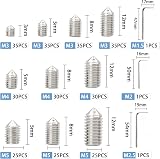 YSDMY 305Pcs Grub Screws Set M3/M4/M5 Stainless Cone Point Hex Key Included view 2
