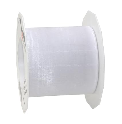 Unbekannt Organzaband Sheer weiß 72 mm x 25 m auf der Rolle, Geschenkband Sheer, Schleifenband Hochzeit weiß, Schleifenband H