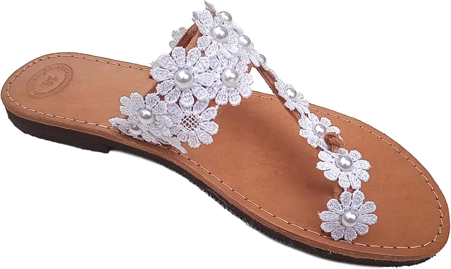 white lace slippers