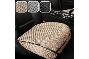 XZPILINA Bottom Car Seat Cover，Breathable Car Seat Protector，Driver Front Seat Cushion，Anti-Skid Four Seasons General（Beige，2PCS）