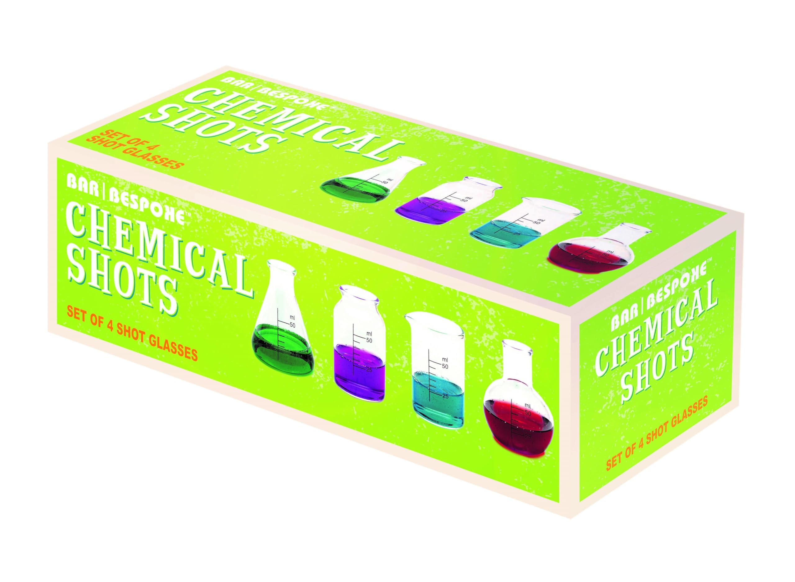 Bar Bespoke CHEMICAL SHOT GLASSES SET OF 4, 50ml