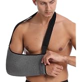 Clobeau Arm Sling Shoulder Immobilizer for Men and Women, Rotator Cuff Support Brace, Adjustable Arm Support Sling for Elbow Injury, Forearm Fracture, Surgery Recovery, Fits Left or Right