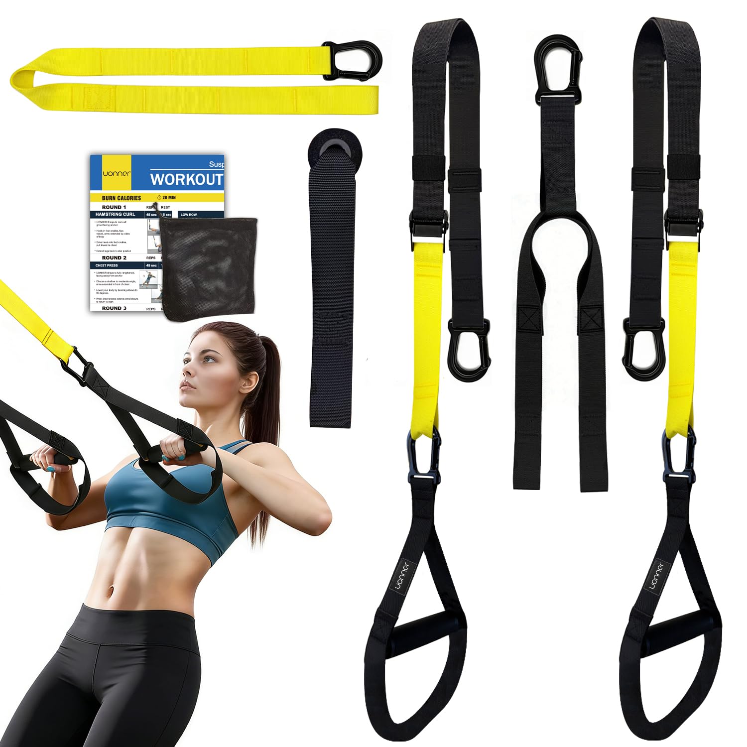 Home Resistance Training Kit, Resistance Trainer Exercise Straps with Handles Portable Home Gym Syst