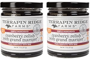 Terrapin Ridge Farms Cranberry Relish with Grand Marnier™ - Tart Cranberries, Apples & Grand Marnier for a Sophisticated Relish - Perfect for Turkey, Stuffing, and Appetizers - 11 oz Jar (Pack of 2)
