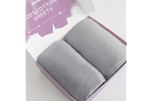 BILOBAN Bassinet Sheets Compatible with Baby Delight Beside Me Dreamer Bassinet and Koolerthings (3 in 1) Baby Bassinet,100% Cotton, 2 Pack, Ultra Soft Bassinet Sheet for Baby, Gray