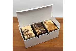 CANDY TOWN USA Handcrafted Gourmet Fudge-NUT LOVERS GIFT BOX- Maple Walnut, Chocolate Walnut, and Salted Nut Roll-3 piece gift box, approx 12 ounces