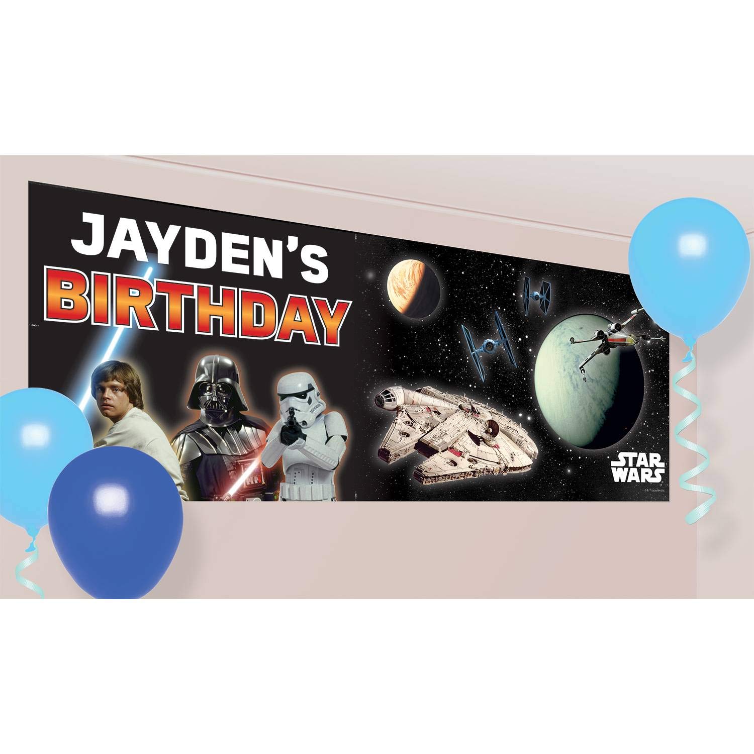 Amscan International 9903087 Banner Giant-PrintedStar Wars Gnt Pers Ban