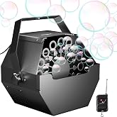 Theefun Bubble Machine 750ML Remote Control Metal Bubble Blower Plug-in | 60 Min Usage Time, Automatic Bubble Maker, with AC Adapter
