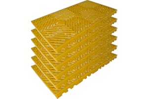 RHFUGBOJ Plastic Pallets, 6 Pcs Flooring Pallet, Lightweight Waterproof Storage Pad, Interlocking Nestable, for Garages, Basement, Kitchen and Supermarket