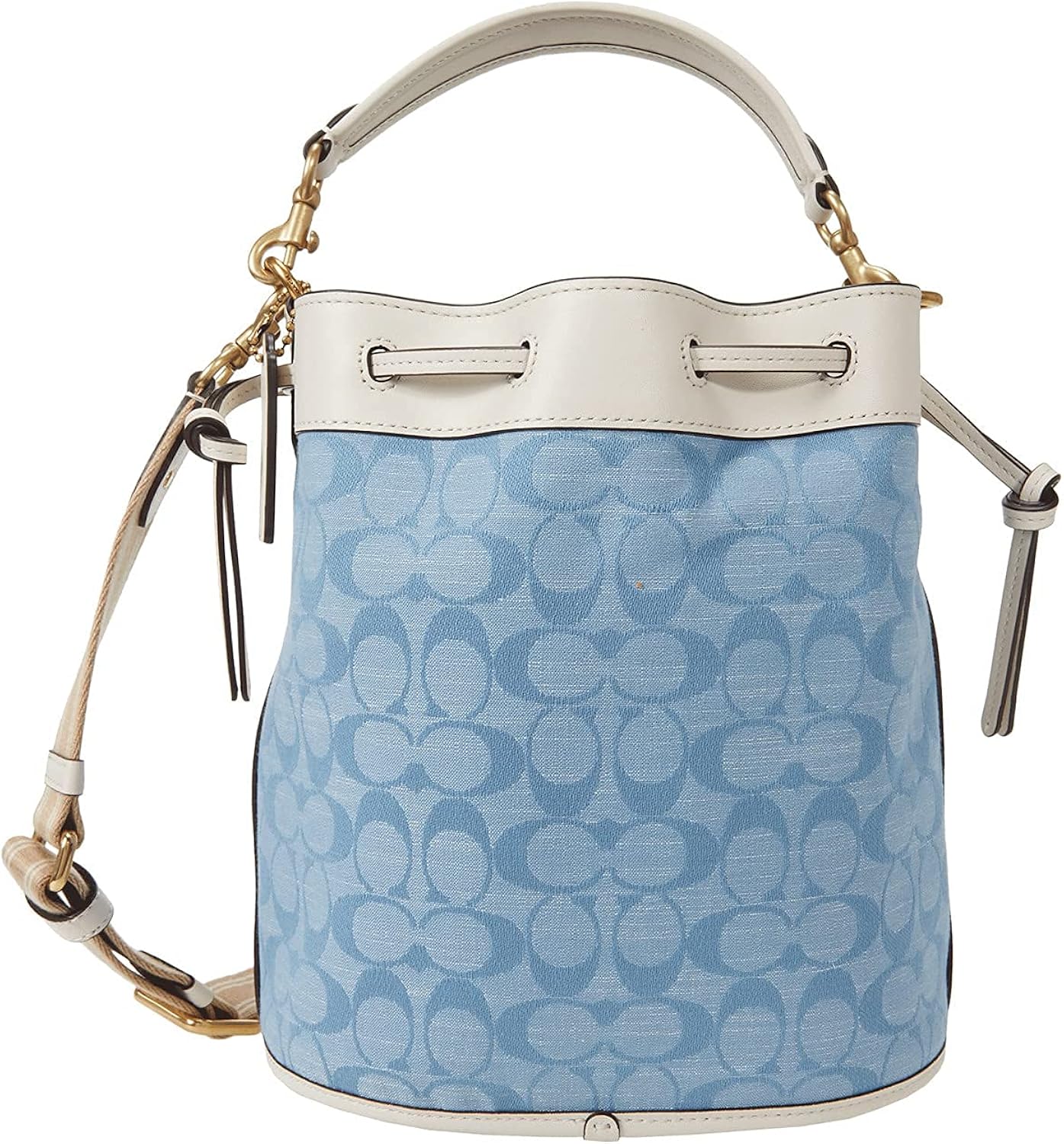 Achat Vente Coach Auto Maif Fr COACH Signature Denim Jacquard Sac seau, (B4/craie denim légèrement