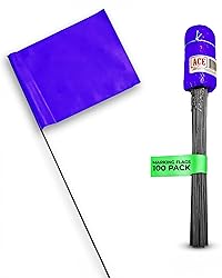 Purple Marking Flags for Yard - 4x5x15 Inch Purple