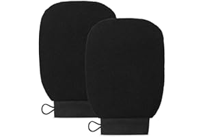 Exfoliating Gloves 2 Pcs, Korean Exfoliating Mitts, Body Scrub for Dead Skin Remover, Exfoliating Body Scrubber for Bath Show