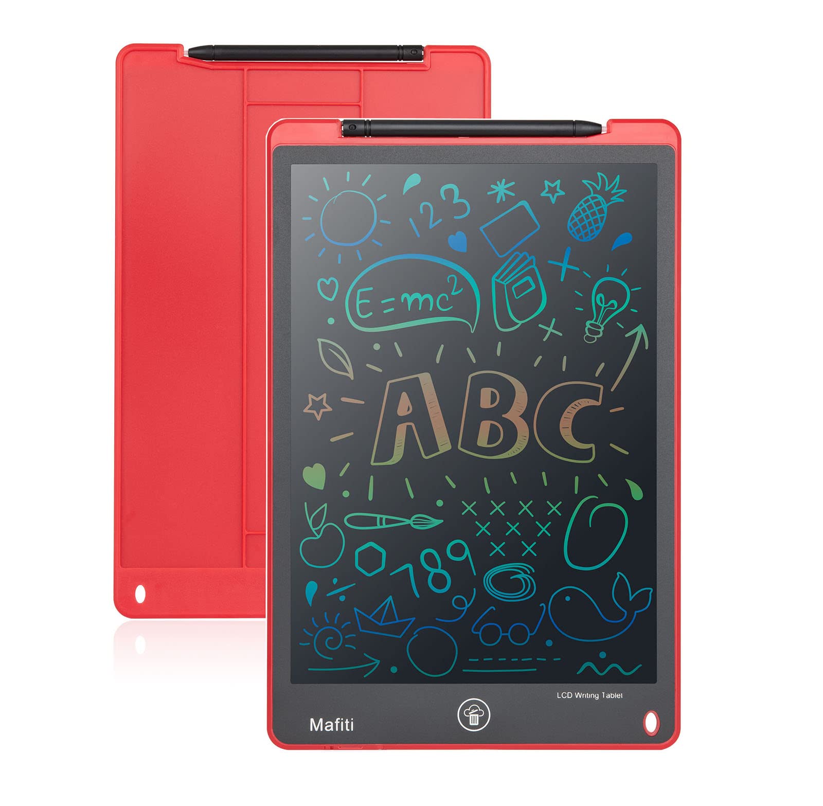 Mafiti LCD Writing Tablet 12 Inch Electronic Writing Drawing Pads Doodle Board for Kids Birthday Gifts Toys for Boys Girls Age 3 4 5 6 7 8 Year Old Red