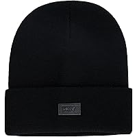 Levi's Unisex-Adult All Season Comfy Leather Logo Patch Cuffed Hero Beanie HatBeanie Hat