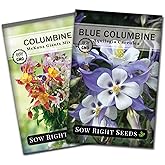 Sow Right Seeds - Columbine Flower Seed Collection for Planting Garden | Includes Blue and McKana Giants Mix varieties. Plant perennial non-GMO heirloom flowers for outdoor pollinator gardening.