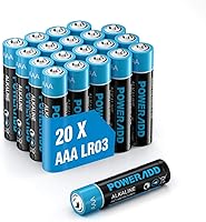 20 pilas AAA alcalinas Poweradd