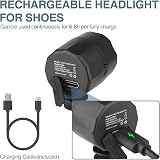 mafi ti Headlights for Shoes 2Pcs LED IPX5 Rechargeable 20m Beam view 2