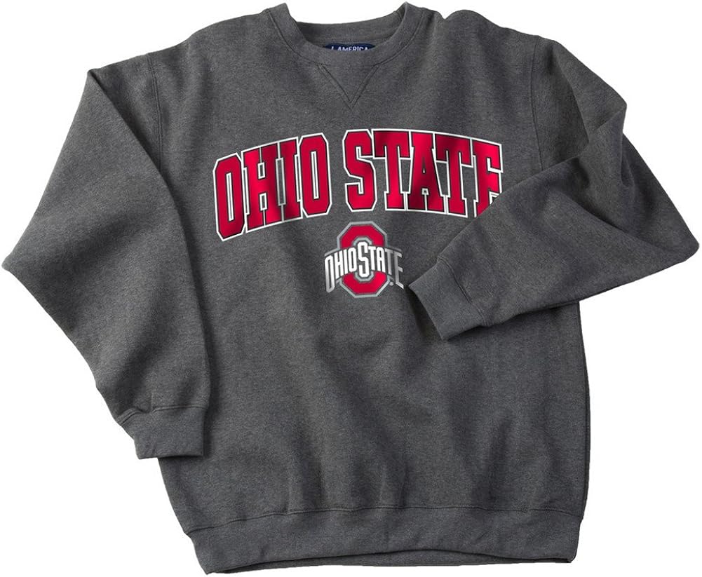 Elite Fan Shop Fan Favorite Dark Heather Arch Crewneck Sweatshirt : Clothing