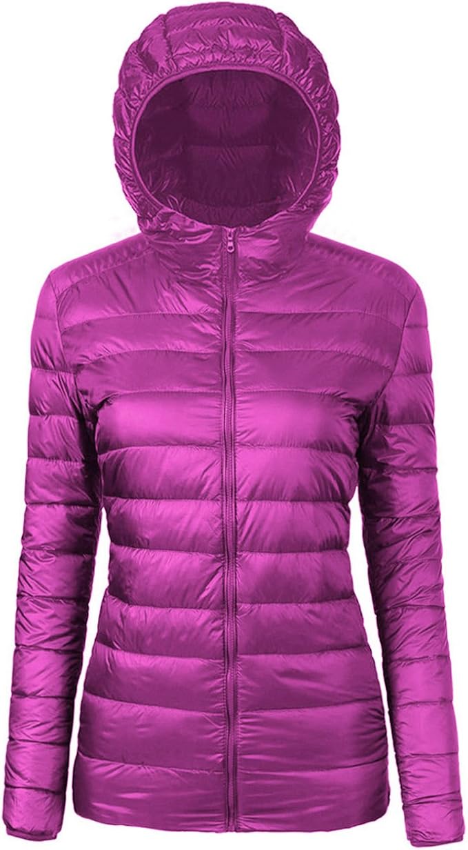purple packable down jacket
