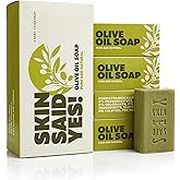 Skin Said Yes Pure Olive Oil Soap Bar 4 Pack | Made in Greece | 7.2 Oz. per Bar - Natural Soap for Hydrating &amp; Nourishing - For All Skin Types - Great for Daily Cleansing &amp; Care