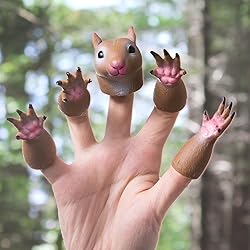 AQKILO Squirrel Finger Puppet Set, Animals Puppet