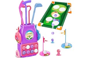 TOY Life Kids Golf Clubs Set with Golf Toss Game Toddler Baby Girl Golf Clubs 3-5 Baby Girl Golf Set Indoor & Outdoor Sport Toys Golf Game for Boys Girls Birthday Golf Gifts for 3 4 5 6 7 8 Years Old