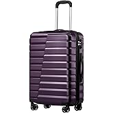 Coolife Medium Luggage Hardside Carry On with Spinner Wheels TSA Lock Telescopic Handle 24inch-Purple