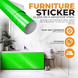 vgoltd Apple Green Gloss Self-Adhesive Vinyl Wrap 30 x 100 cm view 2