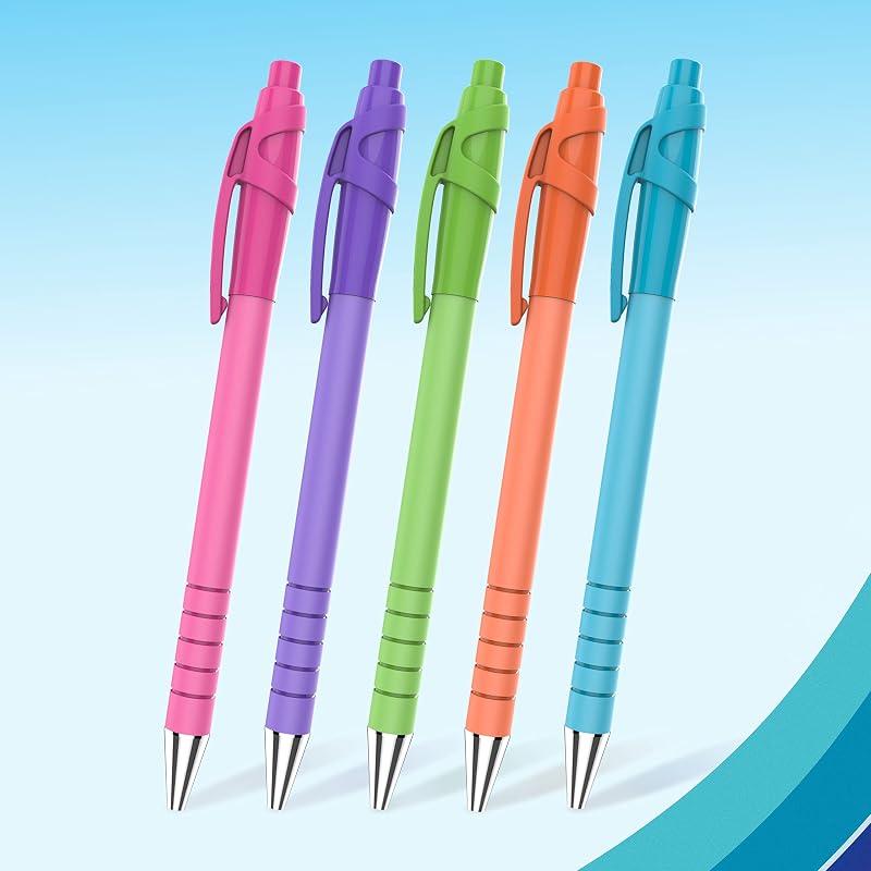 Flexgrip Ultra penna a sfera | punta media (1 mm) | nero | colori vivaci | confezione da 5