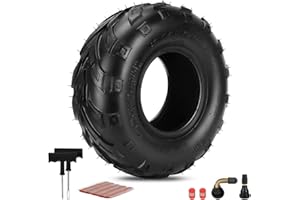SHIQINHA 145/70-6 Tires Compatible with Coleman CT100U CC100X B100 Baja Doodle Bug DB30 Monster Moto Motovox Mini Bike KT196 CK196 Kazuma Roketa Heavy Duty Lawn Mower Go Kart ATV Tire with Repair Kit